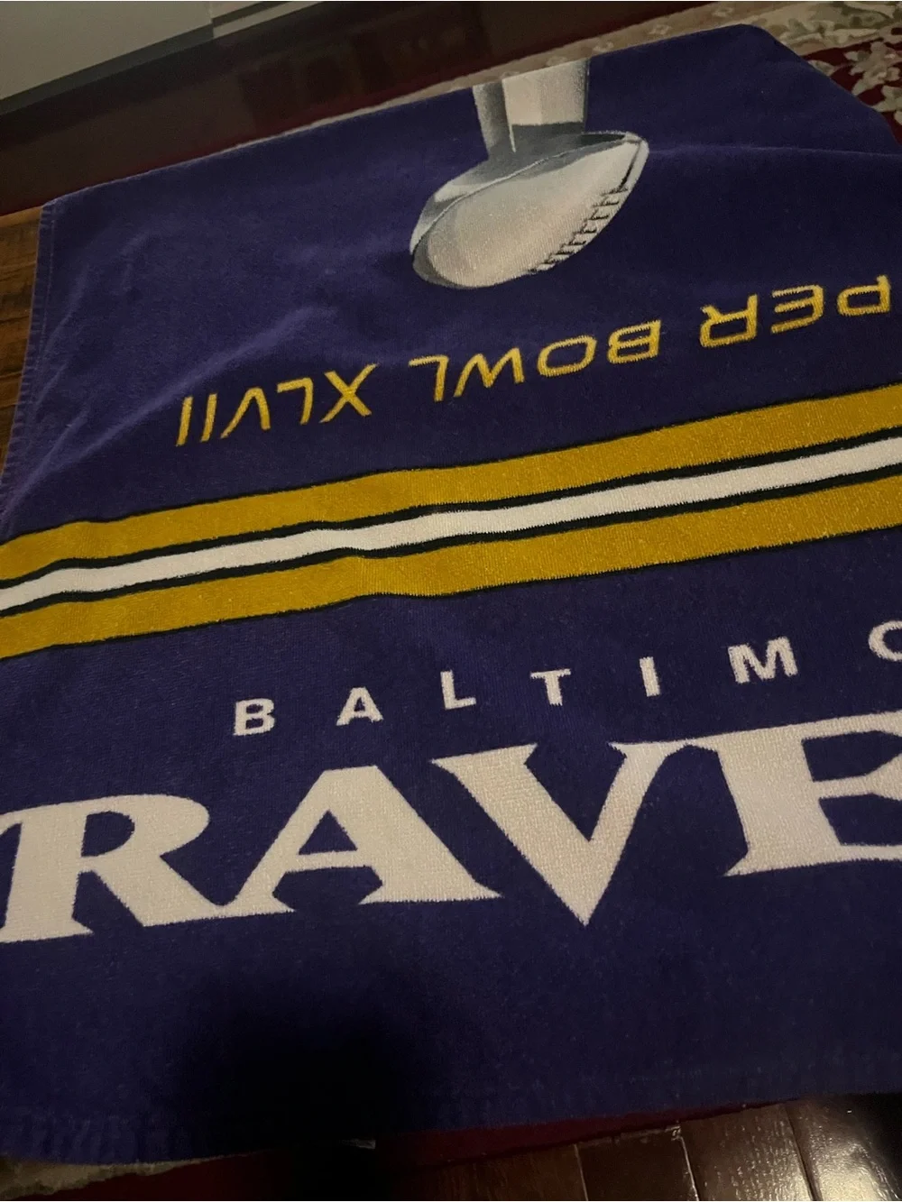 Super Bowl XLVII Champions Baltimore Purple & Gold Bath Towel